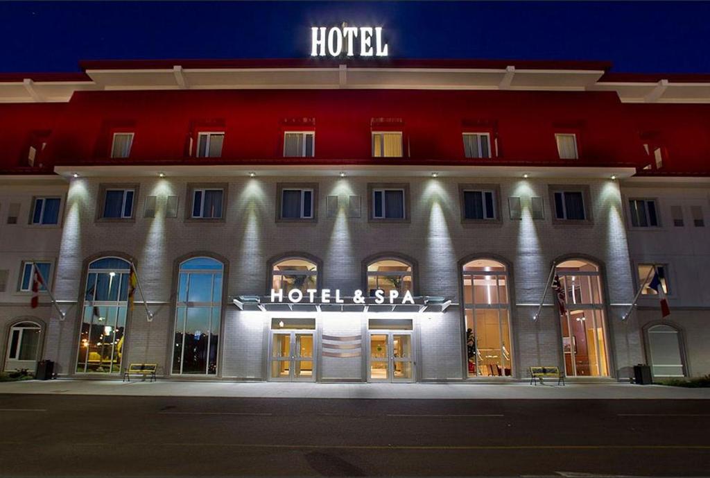 Premium hotel entrance with refined lighting